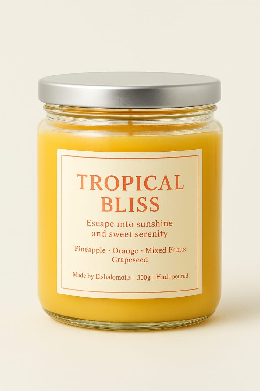 Elshalomoils Aromatherapy Scented Candles (Tropical Bliss) 300g