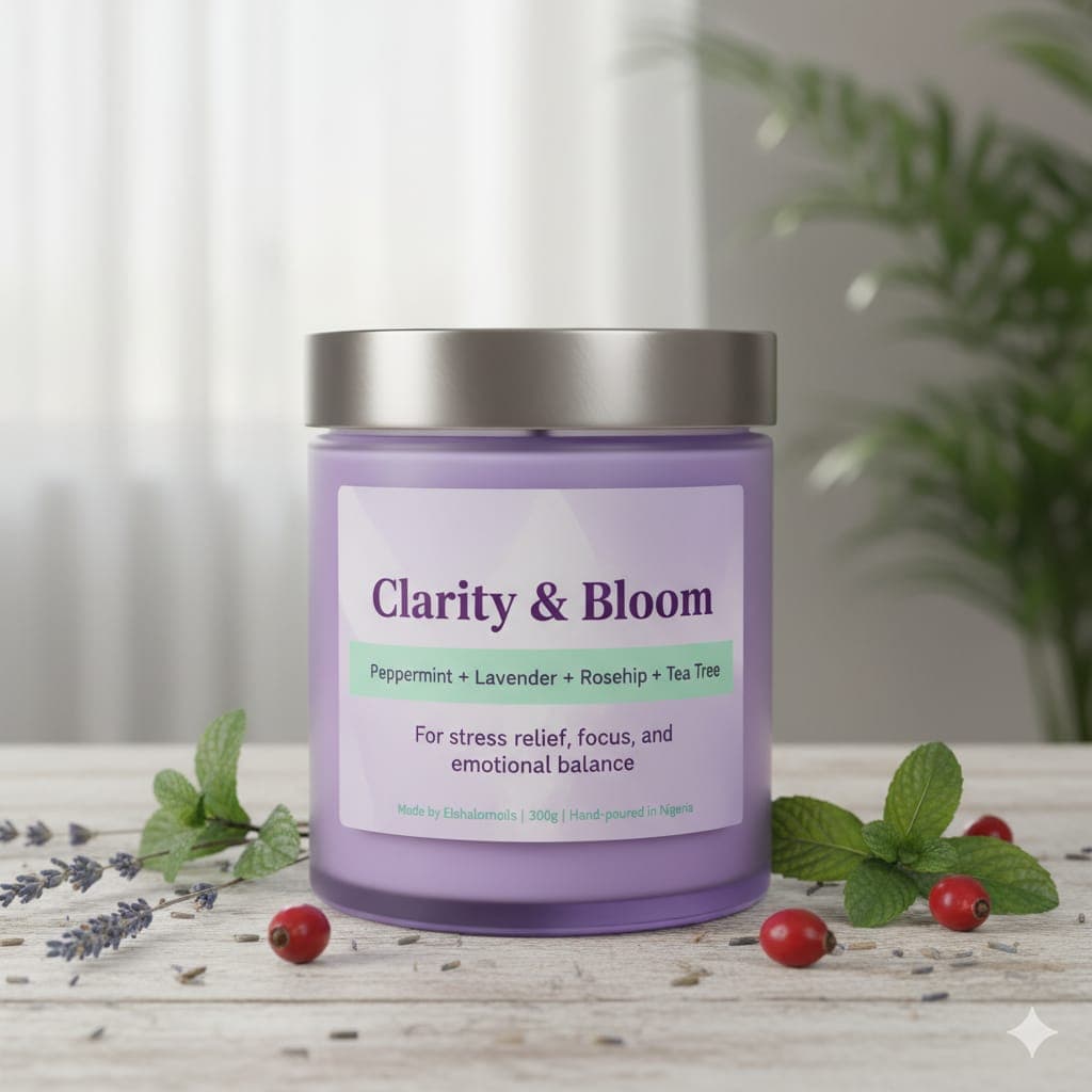 Elshalomoils Aromatherapy Scented Candles (Clarity and Bloom) 300g