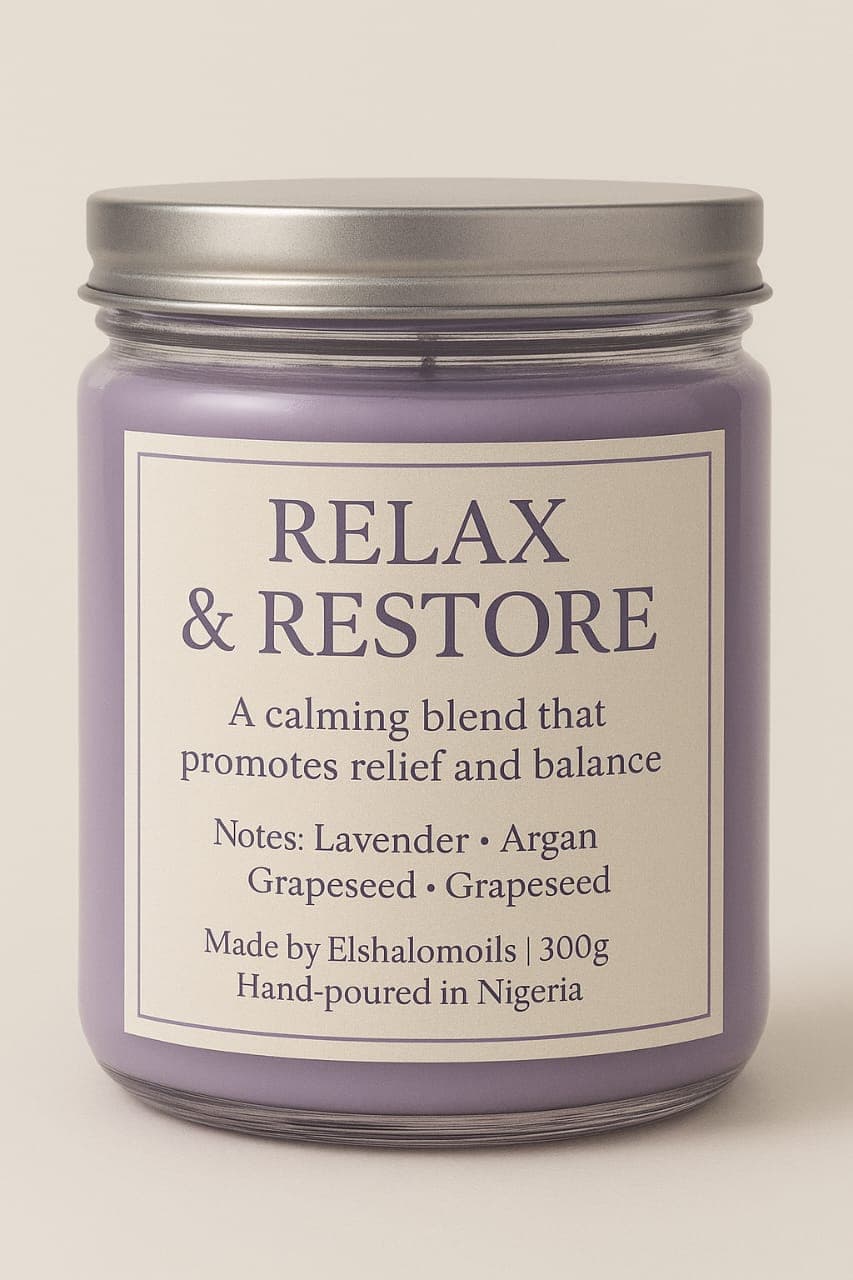 Elshalomoils Aromatherapy Scented Candles (Relax and Restore) 300g